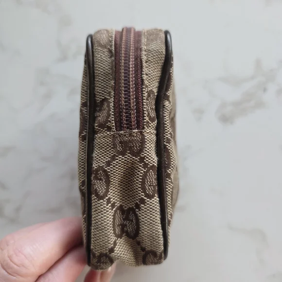 Gucci Monogram Mini Pouch in Brown/Tan - Picture 4 of 11